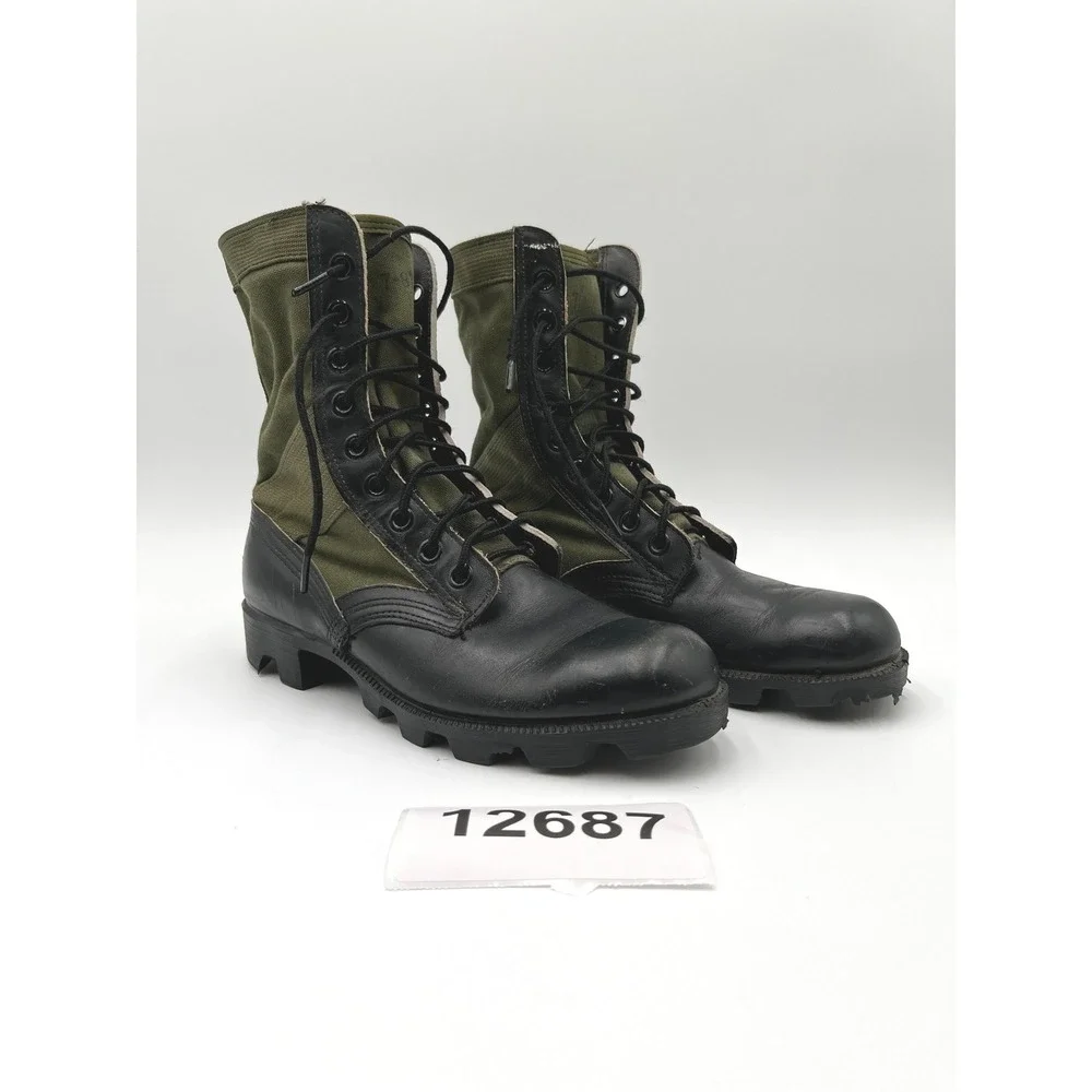 Ro-Search Jungle Boots Mens 7R Black Green Good Vintage Combat Tactical Surplu